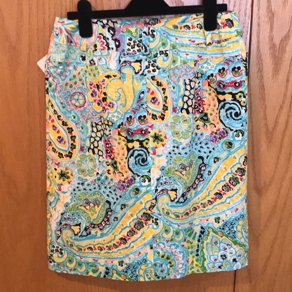 Carlisle Paisley Print Stretch Cotton Skirt Sz 6 - Picture 2 of 7